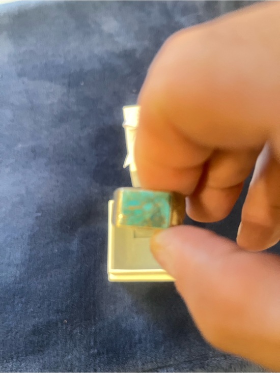 Other - New size 8 unisex Turquoise Inlay Square Statement Ring. Beautiful!